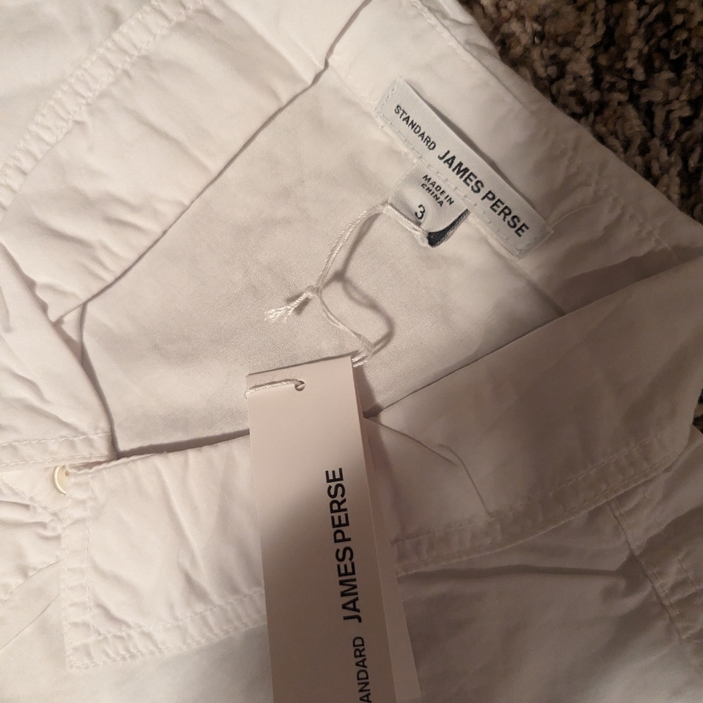 NWT James Perse Standard men's button down white shirt - Picture 3 of 7